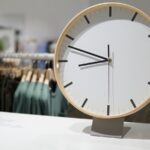 A wall clock marking the passing hours