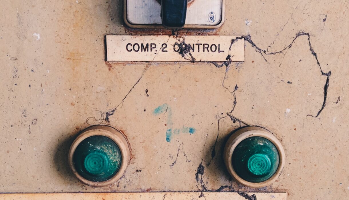 Close-up of an older mechanical machine
